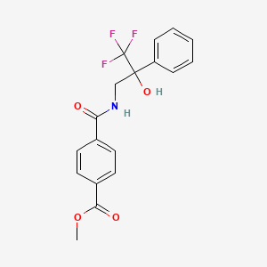 molecular formula C18H16F3NO4 B2755052 Methyl 4-[(3,3,3-trifluoro-2-hydroxy-2-phenylpropyl)carbamoyl]benzoate CAS No. 1351649-39-2