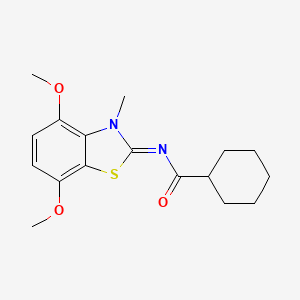 molecular formula C17H22N2O3S B2755068 N-[(2Z)-4,7-dimethoxy-3-methyl-2,3-dihydro-1,3-benzothiazol-2-ylidene]cyclohexanecarboxamide CAS No. 868369-61-3