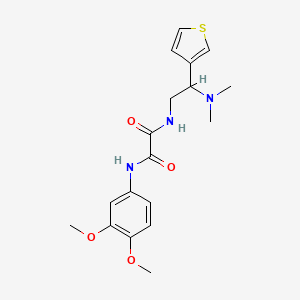 molecular formula C18H23N3O4S B2755075 N'-(3,4-dimethoxyphenyl)-N-[2-(dimethylamino)-2-(thiophen-3-yl)ethyl]ethanediamide CAS No. 946328-54-7