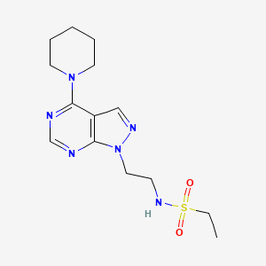 molecular formula C14H22N6O2S B2755078 N-(2-(4-(piperidin-1-yl)-1H-pyrazolo[3,4-d]pyrimidin-1-yl)ethyl)ethanesulfonamide CAS No. 1209539-79-6