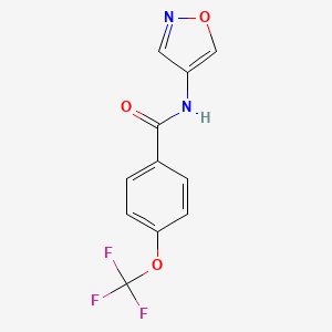 molecular formula C11H7F3N2O3 B2755081 N-(isoxazol-4-yl)-4-(trifluoromethoxy)benzamide CAS No. 1396758-73-8
