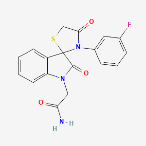 2-[3'-(3-fluorophenyl)-2,4'-dioxospiro[indole-3,2'-[1,3]thiazolidin]-1(2H)-yl]acetamide