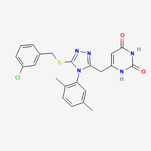 6-((5-((3-chlorobenzyl)thio)-4-(2,5-dimethylphenyl)-4H-1,2,4-triazol-3-yl)methyl)pyrimidine-2,4(1H,3H)-dione