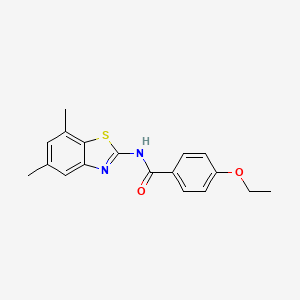 molecular formula C18H18N2O2S B2755094 N-(5,7-dimethyl-1,3-benzothiazol-2-yl)-4-ethoxybenzamide CAS No. 912771-09-6