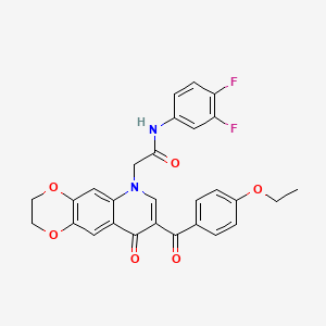 N-(3,4-difluorophenyl)-2-(8-(4-ethoxybenzoyl)-9-oxo-2,3-dihydro-[1,4]dioxino[2,3-g]quinolin-6(9H)-yl)acetamide