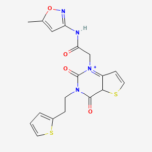 molecular formula C18H16N4O4S2 B2755099 2-{2,4-dioxo-3-[2-(thiophen-2-yl)ethyl]-1H,2H,3H,4H-thieno[3,2-d]pyrimidin-1-yl}-N-(5-methyl-1,2-oxazol-3-yl)acetamide CAS No. 1260984-03-9