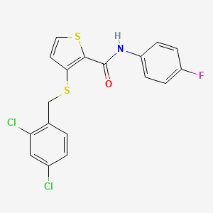 3-[(2,4-dichlorobenzyl)sulfanyl]-N-(4-fluorophenyl)-2-thiophenecarboxamide