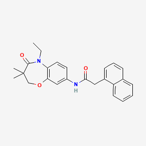 molecular formula C25H26N2O3 B2755105 N-(5-ethyl-3,3-dimethyl-4-oxo-2,3,4,5-tetrahydro-1,5-benzoxazepin-8-yl)-2-(naphthalen-1-yl)acetamide CAS No. 921563-33-9