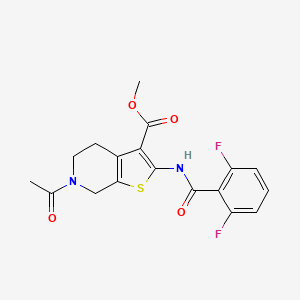 molecular formula C18H16F2N2O4S B2755133 methyl 6-acetyl-2-(2,6-difluorobenzamido)-4H,5H,6H,7H-thieno[2,3-c]pyridine-3-carboxylate CAS No. 887894-79-3