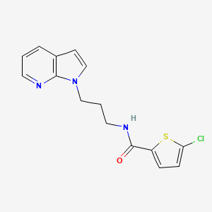 molecular formula C15H14ClN3OS B2755136 N-(3-(1H-pyrrolo[2,3-b]pyridin-1-yl)propyl)-5-chlorothiophene-2-carboxamide CAS No. 1788674-32-7