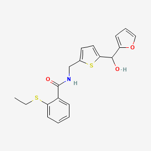 molecular formula C19H19NO3S2 B2755137 2-(ethylsulfanyl)-N-({5-[(furan-2-yl)(hydroxy)methyl]thiophen-2-yl}methyl)benzamide CAS No. 1795442-20-4