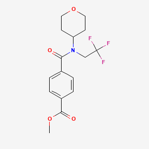 molecular formula C16H18F3NO4 B2755144 methyl 4-[(oxan-4-yl)(2,2,2-trifluoroethyl)carbamoyl]benzoate CAS No. 1790197-13-5