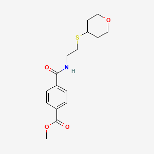 molecular formula C16H21NO4S B2755145 methyl 4-{[2-(oxan-4-ylsulfanyl)ethyl]carbamoyl}benzoate CAS No. 2034446-22-3