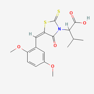 2-[(5E)-5-[(2,5-dimethoxyphenyl)methylidene]-4-oxo-2-sulfanylidene-1,3-thiazolidin-3-yl]-3-methylbutanoic acid