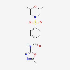 4-((2,6-dimethylmorpholino)sulfonyl)-N-(5-methyl-1,3,4-oxadiazol-2-yl)benzamide