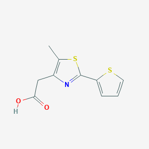 molecular formula C10H9NO2S2 B2755156 2-[5-Methyl-2-(2-thienyl)-1,3-thiazol-4-yl]acetic acid CAS No. 924868-89-3