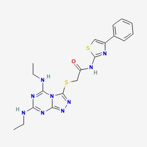 2-((5,7-bis(ethylamino)-[1,2,4]triazolo[4,3-a][1,3,5]triazin-3-yl)thio)-N-(4-phenylthiazol-2-yl)acetamide