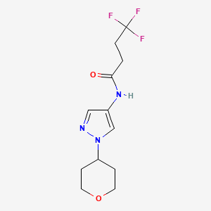 molecular formula C12H16F3N3O2 B2755164 4,4,4-trifluoro-N-(1-(tetrahydro-2H-pyran-4-yl)-1H-pyrazol-4-yl)butanamide CAS No. 1797091-49-6
