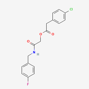 molecular formula C17H15ClFNO3 B2755167 2-((4-fluorobenzyl)amino)-2-oxoethyl 2-(4-chlorophenyl)acetate CAS No. 757208-57-4