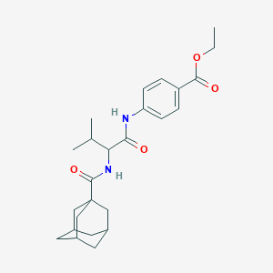 molecular formula C25H34N2O4 B2755184 ethyl 4-{2-[(adamantan-1-yl)formamido]-3-methylbutanamido}benzoate CAS No. 1009702-47-9
