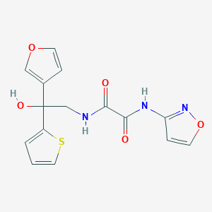 molecular formula C15H13N3O5S B2755193 N'-[2-(furan-3-yl)-2-hydroxy-2-(thiophen-2-yl)ethyl]-N-(1,2-oxazol-3-yl)ethanediamide CAS No. 2034336-68-8