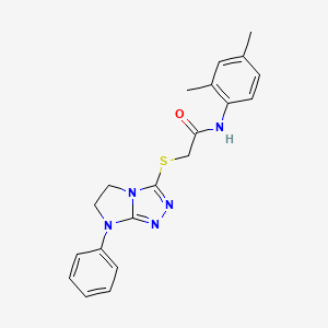 molecular formula C20H21N5OS B2755202 N-(2,4-dimethylphenyl)-2-({7-phenyl-5H,6H,7H-imidazo[2,1-c][1,2,4]triazol-3-yl}sulfanyl)acetamide CAS No. 923250-98-0