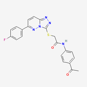 molecular formula C21H16FN5O2S B2755247 N-(4-acetylphenyl)-2-{[6-(4-fluorophenyl)-[1,2,4]triazolo[4,3-b]pyridazin-3-yl]sulfanyl}acetamide CAS No. 877634-39-4