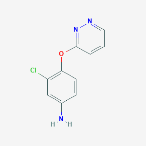 molecular formula C10H8ClN3O B2755276 3-Chloro-4-(pyridazin-3-yloxy)aniline CAS No. 1249676-11-6