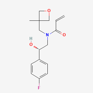 molecular formula C16H20FNO3 B2755287 N-[(2S)-2-(4-Fluorophenyl)-2-hydroxyethyl]-N-[(3-methyloxetan-3-yl)methyl]prop-2-enamide CAS No. 2411180-97-5