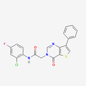 molecular formula C20H13ClFN3O2S B2755307 N-(2-chloro-4-fluorophenyl)-2-(4-oxo-7-phenylthieno[3,2-d]pyrimidin-3(4H)-yl)acetamide CAS No. 1105207-23-5