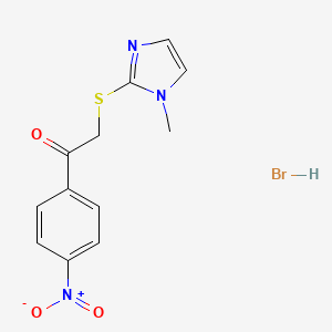 molecular formula C12H12BrN3O3S B2755322 2-[(1-methyl-1H-imidazol-2-yl)sulfanyl]-1-(4-nitrophenyl)ethan-1-one hydrobromide CAS No. 50970-64-4