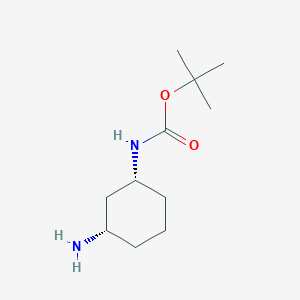 molecular formula C11H22N2O2 B2755333 tert-butyl ((1R,3S)-3-aminocyclohexyl)carbamate CAS No. 1259278-17-5; 179055-29-9; 849616-22-4