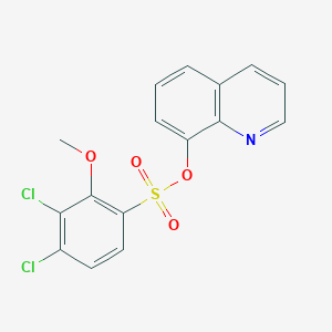 molecular formula C16H11Cl2NO4S B2755340 Quinolin-8-yl 3,4-dichloro-2-methoxybenzene-1-sulfonate CAS No. 2361821-65-8