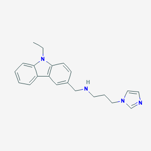 molecular formula C21H24N4 B275537 N-[(9-ethyl-9H-carbazol-3-yl)methyl]-3-(1H-imidazol-1-yl)propan-1-amine 