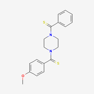 molecular formula C19H20N2OS2 B2755428 1-benzenecarbothioyl-4-(4-methoxybenzenecarbothioyl)piperazine CAS No. 887862-75-1