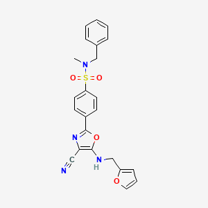 molecular formula C23H20N4O4S B2755437 N-benzyl-4-(4-cyano-5-{[(furan-2-yl)methyl]amino}-1,3-oxazol-2-yl)-N-methylbenzene-1-sulfonamide CAS No. 941240-63-7