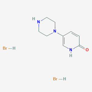 molecular formula C9H15Br2N3O B2755457 5-Piperazin-1-yl-1H-pyridin-2-one;dihydrobromide CAS No. 2377035-87-3
