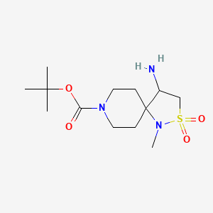 molecular formula C13H25N3O4S B2755469 tert-butyl4-amino-1-methyl-2,2-dioxo-2lambda6-thia-1,8-diazaspiro[4.5]decane-8-carboxylate CAS No. 2137485-17-5