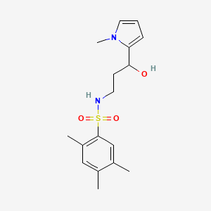 molecular formula C17H24N2O3S B2755485 N-(3-hydroxy-3-(1-methyl-1H-pyrrol-2-yl)propyl)-2,4,5-trimethylbenzenesulfonamide CAS No. 1795213-26-1