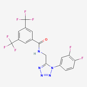 molecular formula C17H9F8N5O B2755488 N-{[1-(3,4-difluorophenyl)-1H-1,2,3,4-tetrazol-5-yl]methyl}-3,5-bis(trifluoromethyl)benzamide CAS No. 1005292-83-0
