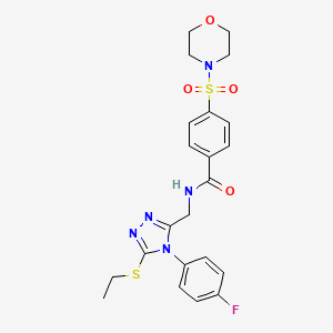 molecular formula C22H24FN5O4S2 B2755499 N-{[5-(ethylsulfanyl)-4-(4-fluorophenyl)-4H-1,2,4-triazol-3-yl]methyl}-4-(morpholine-4-sulfonyl)benzamide CAS No. 392684-45-6
