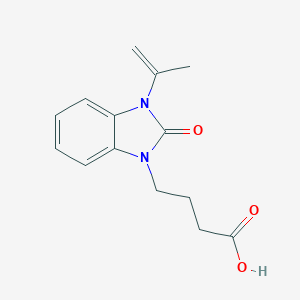 molecular formula C14H16N2O3 B027555 4-(3-isopropenyl-2-oxo-2,3-dihydro-1H-1,3-benzimidazol-1-yl)butanoic acid CAS No. 52099-78-2