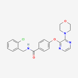 molecular formula C22H21ClN4O3 B2755528 N-(2-chlorobenzyl)-4-((3-morpholinopyrazin-2-yl)oxy)benzamide CAS No. 1251679-42-1