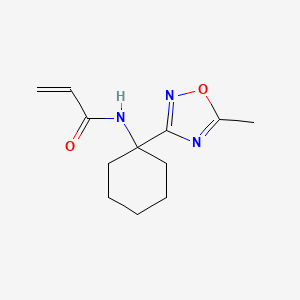 molecular formula C12H17N3O2 B2755541 N-[1-(5-Methyl-1,2,4-oxadiazol-3-yl)cyclohexyl]prop-2-enamide CAS No. 2305359-49-1