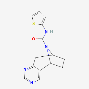 molecular formula C14H14N4OS B2755560 N-(thiophen-2-yl)-4,6,12-triazatricyclo[7.2.1.0^{2,7}]dodeca-2(7),3,5-triene-12-carboxamide CAS No. 1904062-34-5