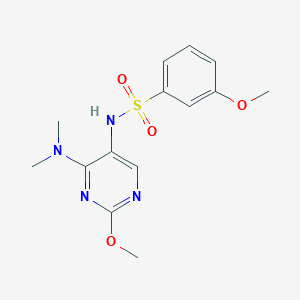 molecular formula C14H18N4O4S B2755594 N-(4-(dimethylamino)-2-methoxypyrimidin-5-yl)-3-methoxybenzenesulfonamide CAS No. 1797715-07-1