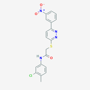 molecular formula C19H15ClN4O3S B2755595 N-(3-chloro-4-methylphenyl)-2-{[6-(3-nitrophenyl)pyridazin-3-yl]sulfanyl}acetamide CAS No. 896053-83-1