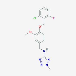 molecular formula C17H17ClFN5O2 B275560 N-{4-[(2-chloro-6-fluorobenzyl)oxy]-3-methoxybenzyl}-2-methyl-2H-tetrazol-5-amine 