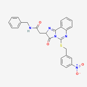 molecular formula C26H21N5O4S B2755634 N-benzyl-2-(5-{[(3-nitrophenyl)methyl]sulfanyl}-3-oxo-2H,3H-imidazo[1,2-c]quinazolin-2-yl)acetamide CAS No. 1024131-29-0