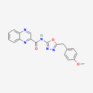 molecular formula C19H15N5O3 B2755635 N-(5-(4-methoxybenzyl)-1,3,4-oxadiazol-2-yl)quinoxaline-2-carboxamide CAS No. 1211328-72-1